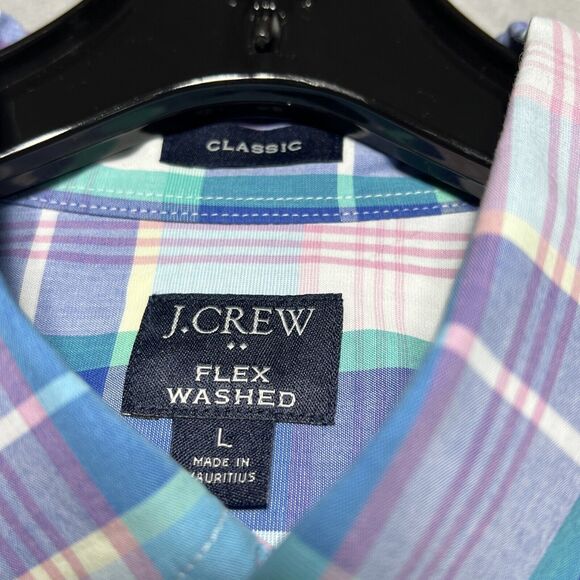 J Crew Flexed Washed Classic Plaid Button Down Shirt Men’s Size: L - Picture 8 of 9